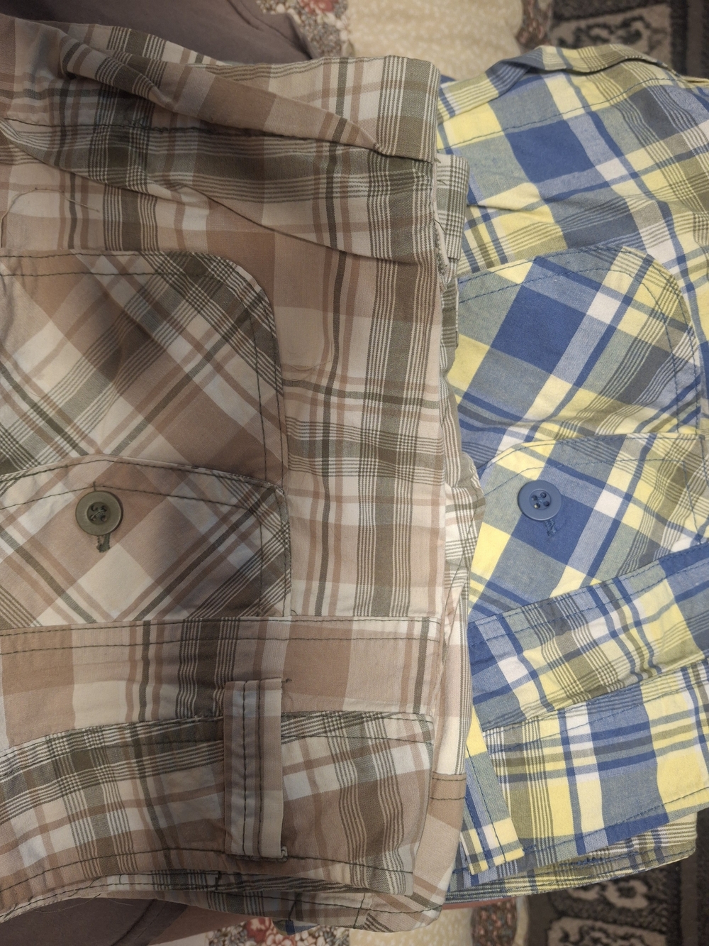 2 Pair Plaid Shorts Size 9
